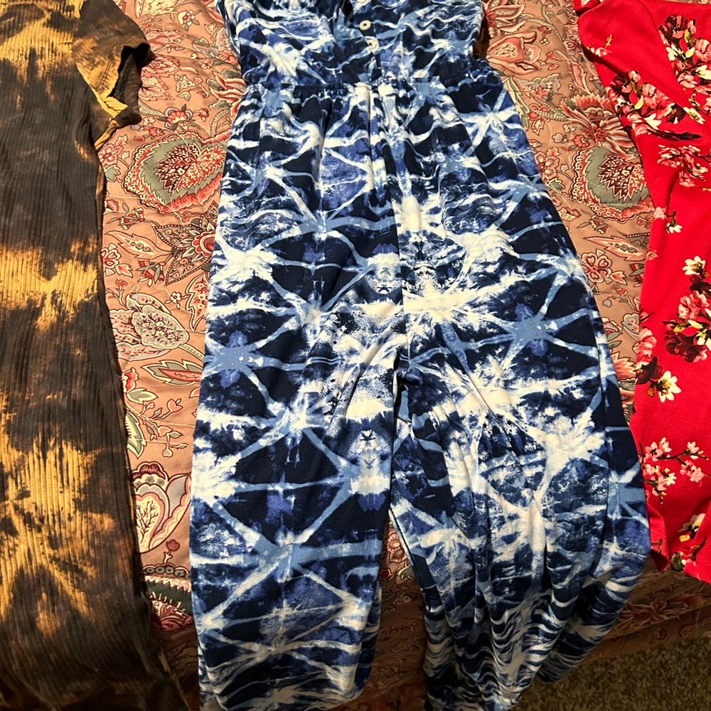Blue Tie-Dye Jumpsuit